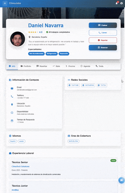 Perfil verificado técnico aire acondicionado Barcelona - Daniel Navarra